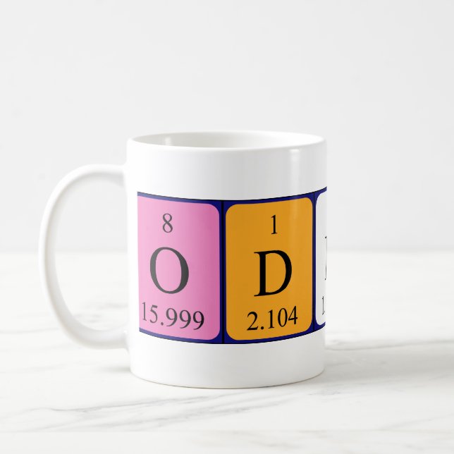 Odhran periodic table name mug (Left)