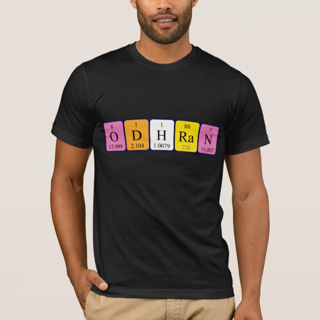 Odhran periodic table name shirt (Front)