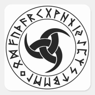 Odhroerir Rune Shield Square Sticker