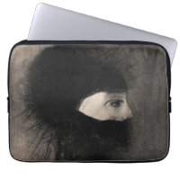 Odilon Redon Armour. Dark woman face Symbolism