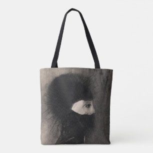 Odilon Redon Armour. Dark woman face Symbolism Tote Bag