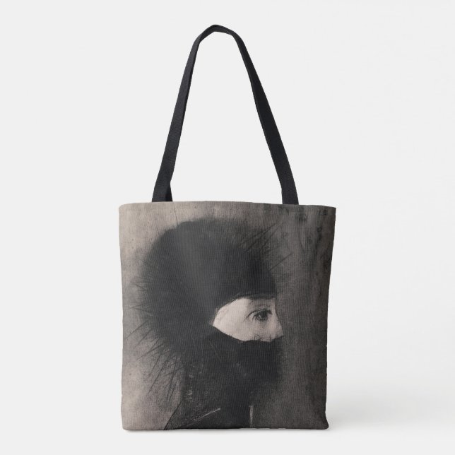 Odilon Redon Armour. Dark woman face Symbolism Tote Bag (Back)