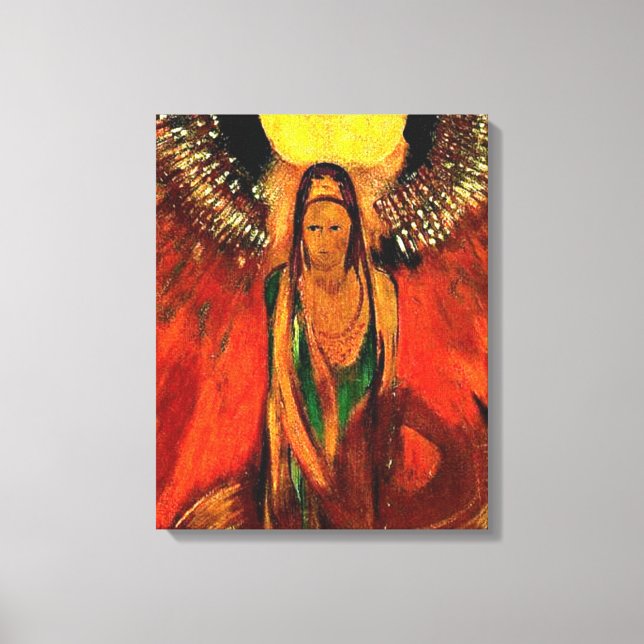 Odilon Redon art, The Flame, goddess of fire Canvas Print (Front)