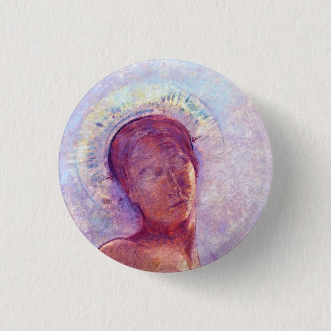 Odilon Redon, closed eyes 1889 3 Cm Round Badge (Front)