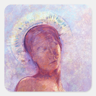 Odilon Redon, closed eyes 1889 Square Sticker