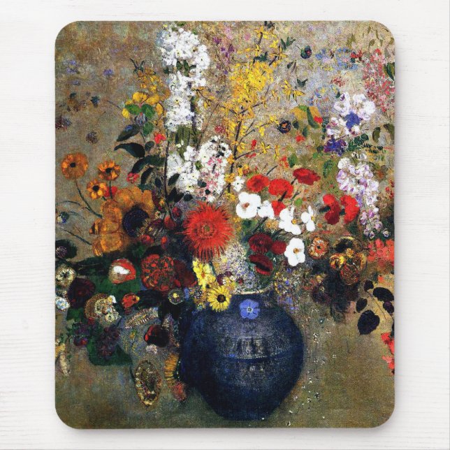 Odilon Redon - Flowers, 1909, Mouse Mat (Front)