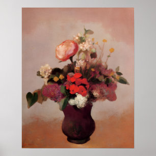 Odilon Redon - Flowers in a Brown Vase, Poster