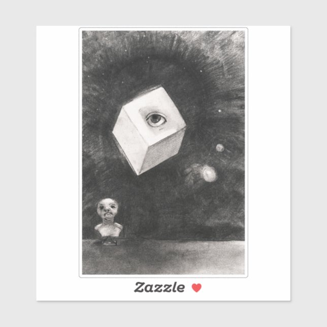 Odilon Redon, The cube, 1880  (Sheet)