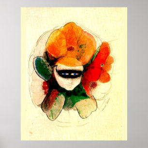 Odilon Redon - The Masked Anemone, abstract art Poster
