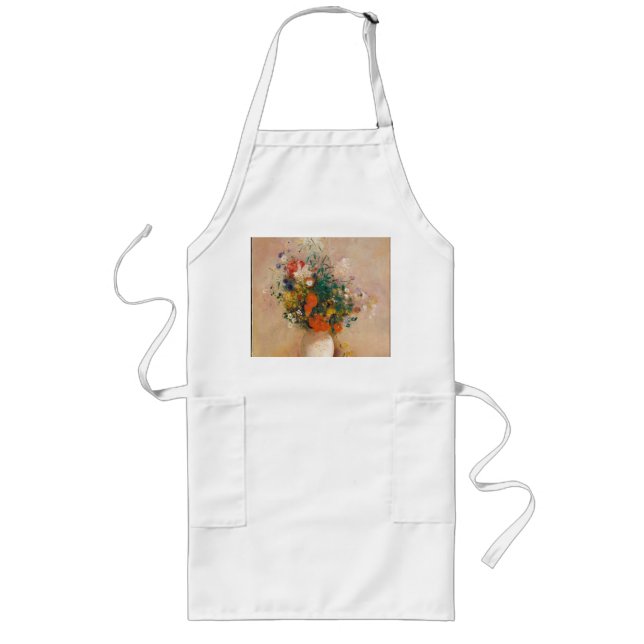 Odilon Redon - Vase Of Flowers Long Apron (Front)