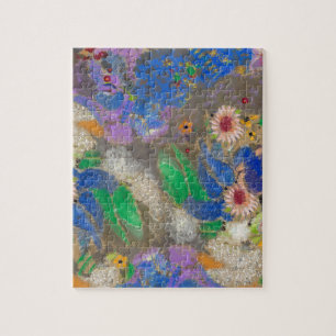 Odilon Redon's abstract flower background. Jigsaw Puzzle