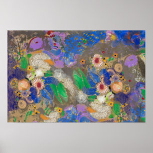 Odilon Redon's abstract flower background.   Poster