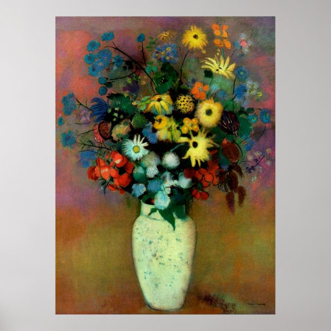Odilon Redon's Vase with Flowers (1914) Poster (Front)