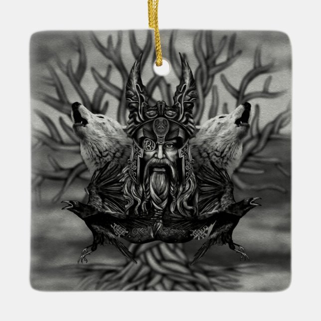 Odin -All-Father Ceramic Ornament (Front)