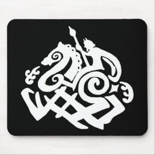 Odin and sleipnir Silhouette Mouse Mat