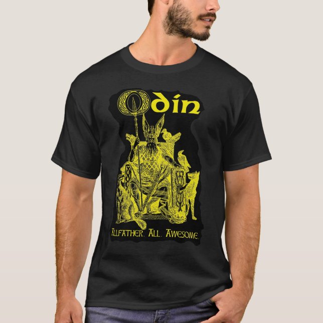 ODIN! Gold on Black T-Shirt (Front)