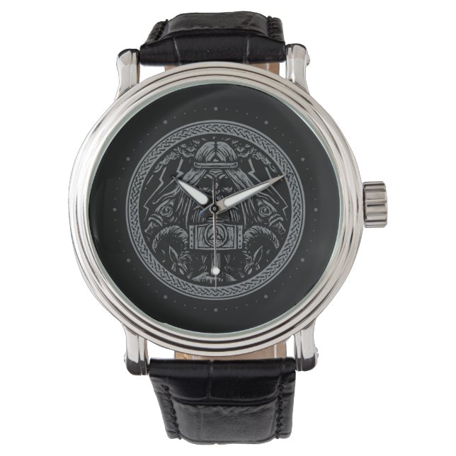 Odin Hammer runes ravens Viking Mythology Valhalla Watch (Front)