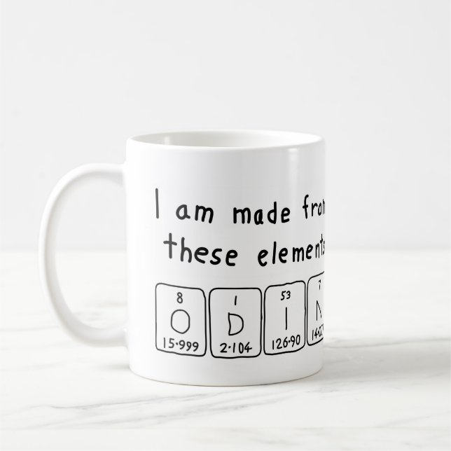 Odin periodic table name mug (Left)
