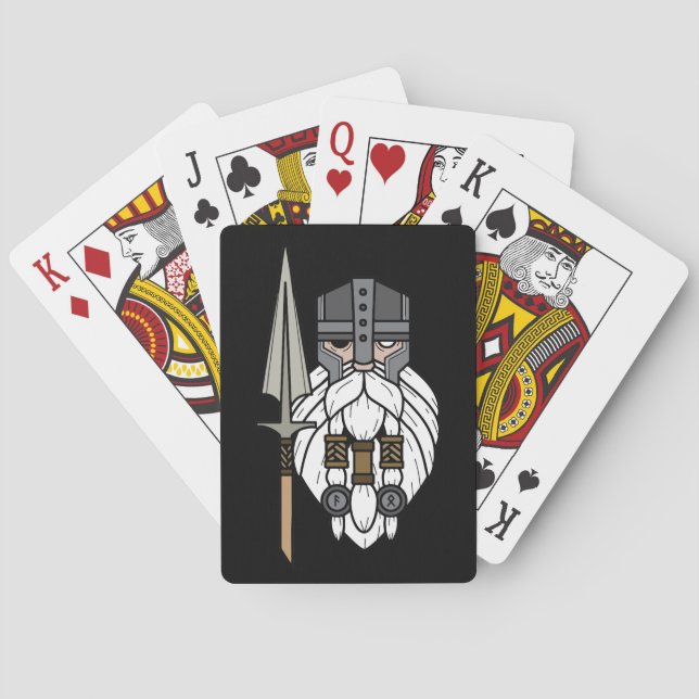 Odin Playing Cards Viking Mjolnir Norse Black (Back)
