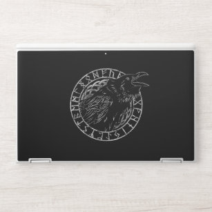 Odin Raven Crow Viking Mythology runes runic HP Laptop Skin