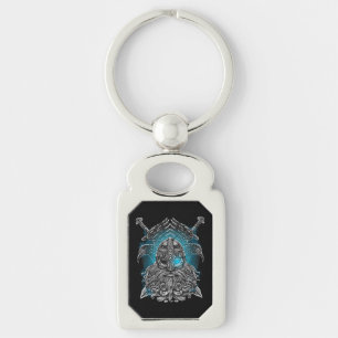 Odin Ravens and Swords Blue Luminous Eye Norse god Key Ring