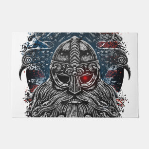Odin ravens and swords Viking Mythology USA flag Doormat