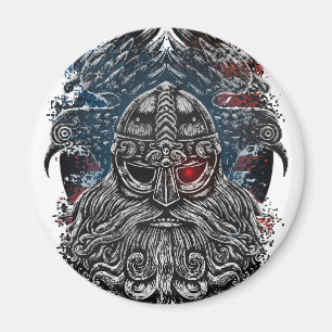 Odin ravens and swords Viking Mythology USA flag Magnet