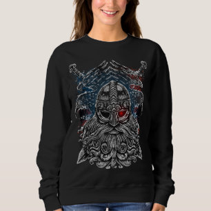 Odin ravens and swords Viking Mythology USA flag Sweatshirt