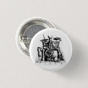 Odin ravens on his stone throne viking mythology 3 cm round badge