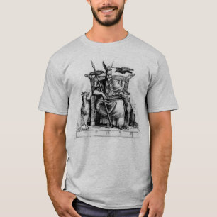 Odin ravens on his stone throne viking mythology T-Shirt