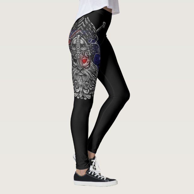 Odin ravens swords Viking Mythology Australia flag Leggings (Right)