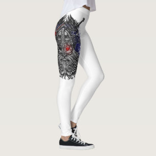 Odin ravens swords Viking Mythology Australia flag Leggings