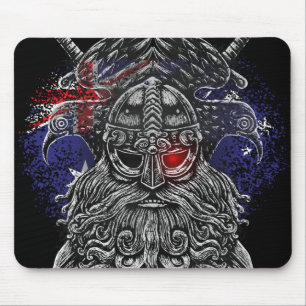 Odin ravens swords Viking Mythology Australia flag Mouse Mat
