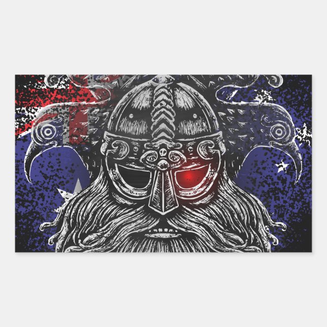 Odin ravens swords Viking Mythology Australia flag Rectangular Sticker (Front)