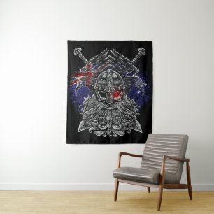Odin ravens swords Viking Mythology Australia flag Tapestry