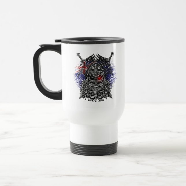 Odin ravens swords Viking Mythology Australia flag Travel Mug (Left)