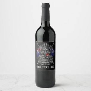 Odin ravens swords Viking Mythology Australia flag Wine Label