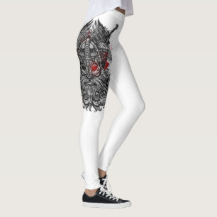Odin ravens swords Viking Mythology Canada flag Leggings