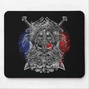 Odin ravens swords Viking Mythology France flag Mouse Mat