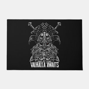 Odin ravens Viking Mythology Valhalla awaits Doormat