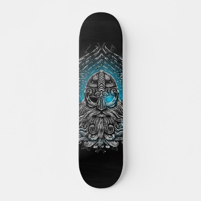 Odin ravens Viking Mythology Valhalla awaits Skateboard (Front)
