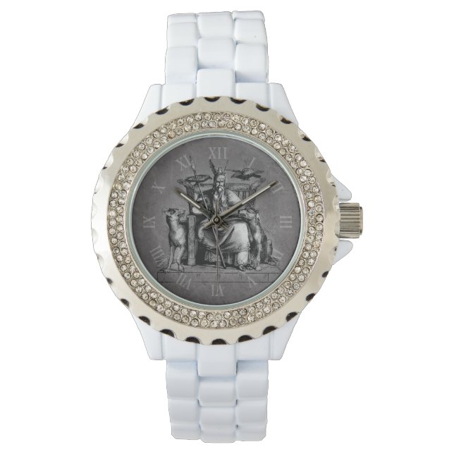 Odin ravens Viking Mythology Valhalla awaits Stone Watch (Front)