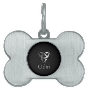 Odin- The graphic is a symbol of the horns of Odin Pet ID Tag