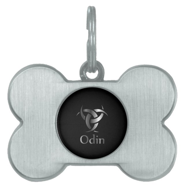 Odin- The graphic is a symbol of the horns of Odin Pet ID Tag (Front)