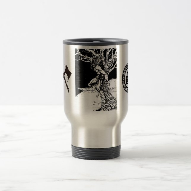 Odin, Viking God Stainless Steel Travel Mug (Center)