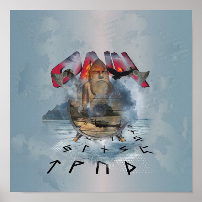 Odin Viking Norse God Poster (Front)