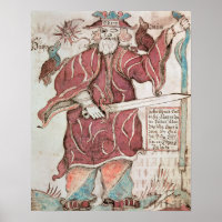 Odin, with his two crows, Hugin  and Munin