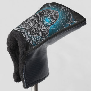 Odin with ravens and swords Viking Mythology blue Golf Head Cover
