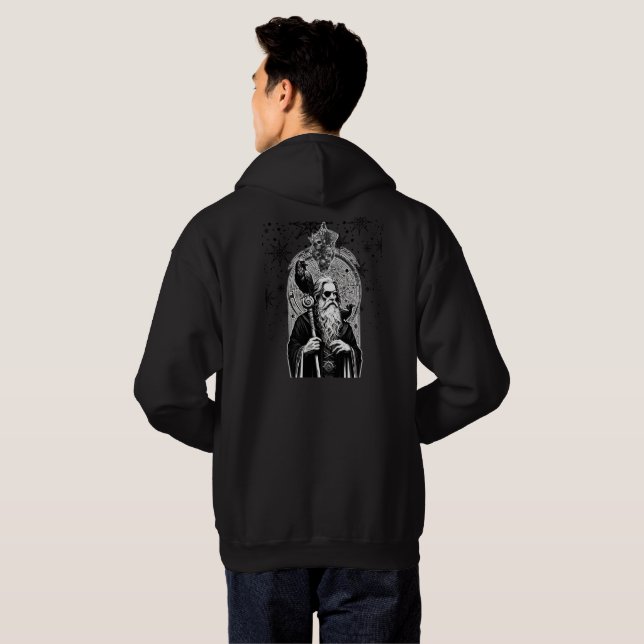 Odin Yule Viking Christmas – Norse Mythology Pagan Hoodie (Back Full)