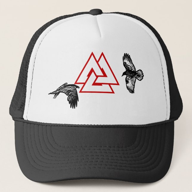 Óðinn Raven Trucker Hat (Front)